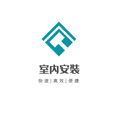 室内安装蓝色环保大气宣传简约logo