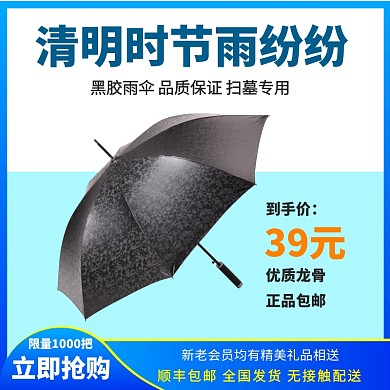  清明清明节4.4促销活动雨伞扫墓模板