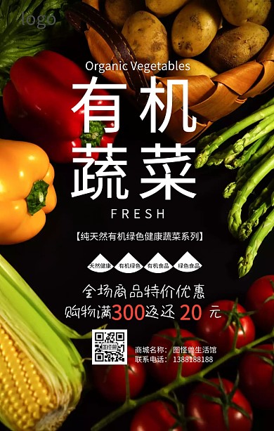 有机蔬菜绿色食品海报