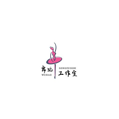黑色手绘简约创意舞蹈工作室logo