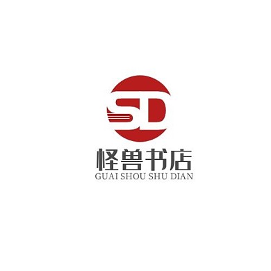 红色简约字母书店店铺logo标志