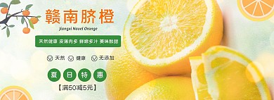 江西赣南脐橙橙色简约电商全屏海报
