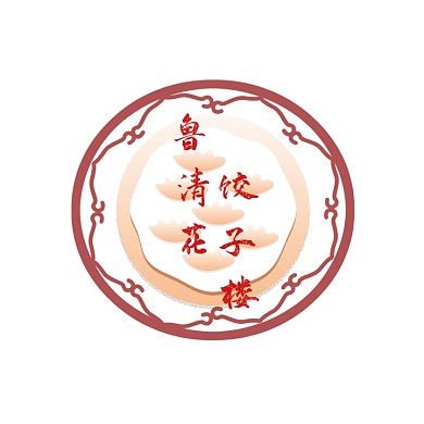 古风传统红色餐饮饺子logo设计