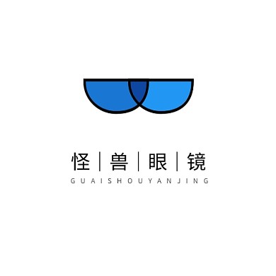 ydd字母logo设计简约蓝色眼镜