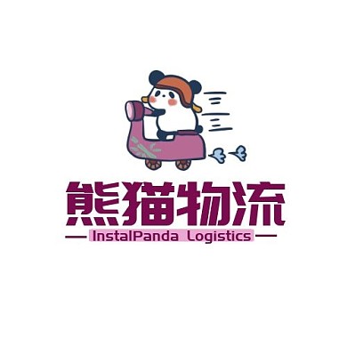 熊猫物流紫色在线logo设计