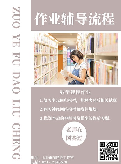 数模简约作业流程海报