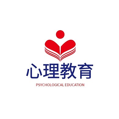 心理教育创意简约红色平面培训标志LOGO