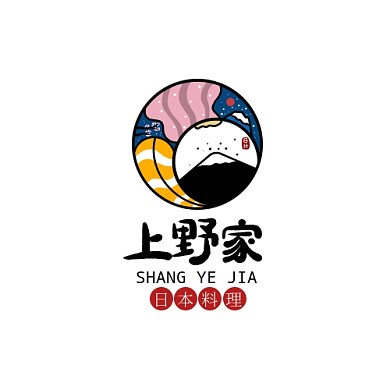 日式料理美食寿司简约扁平平面logo设计