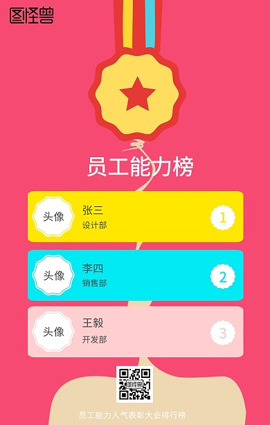 企业员工能力排行榜海报