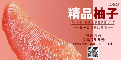 2020粉色柚子宣传海报