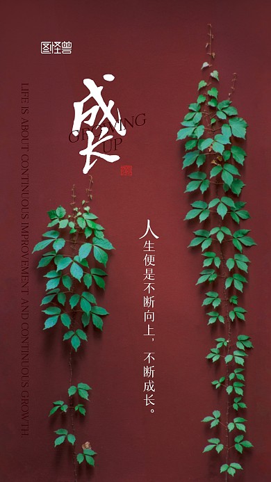 励志鼓励鸡汤简约大气摄影图手机海报