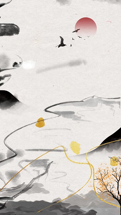 图怪兽原创元素古风新中式风格装饰画背景