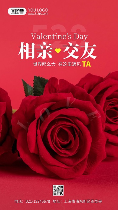 520相亲交友摄影风手机海报