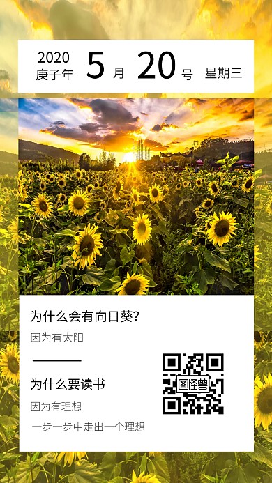 学习激励励志语录向日葵日签