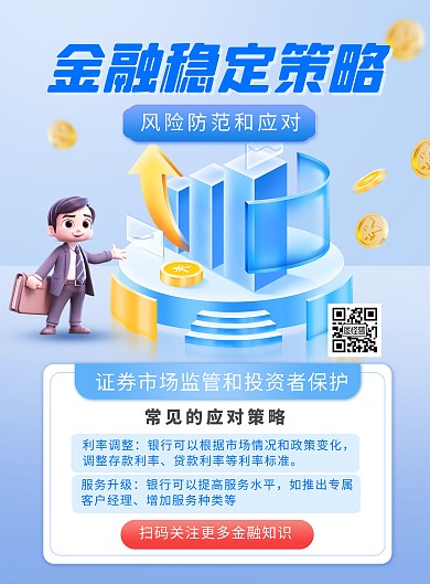 蓝色简约创意理财风险提示海报展板