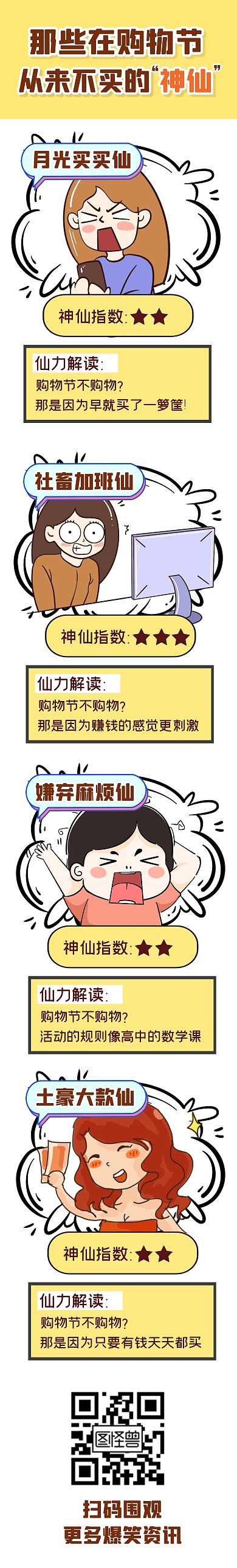 购物节趣味搞笑科普购物条漫漫画