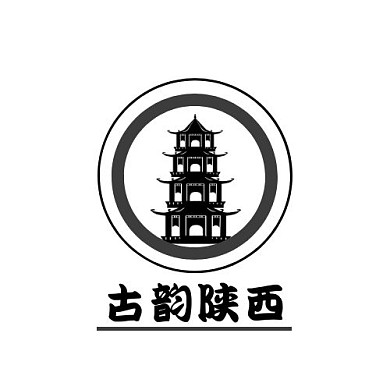 最陕西古风塔楼黑白简约LOGO