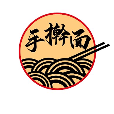 手擀面logo宣传推广美食	