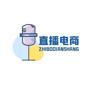 直播电商通用简约蓝色卡通logo