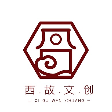 简约创意红色复古文创logo