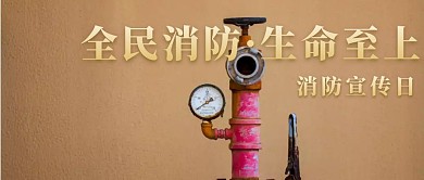 红色简约大气消防宣传日公众号封面