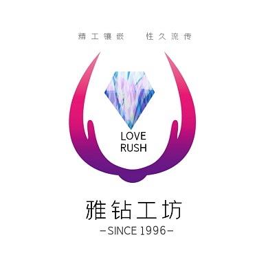 精工钻石工坊店铺简约logo