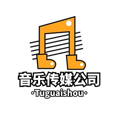 音乐传媒公司logo宣传推广大气	