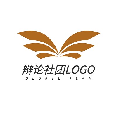 辩论社团logo棕色简约大气LOGO