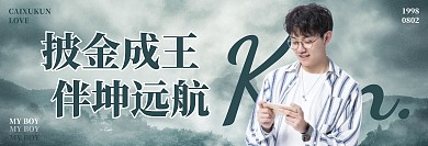 迷雾森林明星粉丝饭圈美工横版应援海报