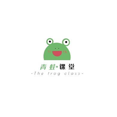 绿色现代风格青蛙课堂logo