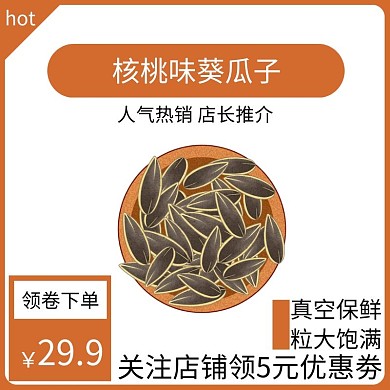 葵瓜子坚果橙色简约时尚主图直通车