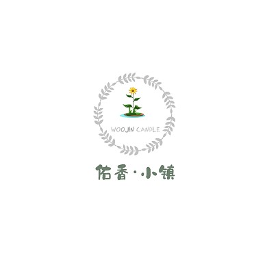 香薰蜡烛小铺文创工作室清新插画logo