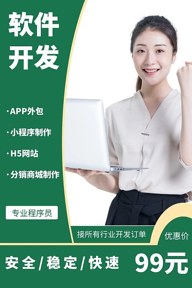 绿色风格程序软件开发商品主图