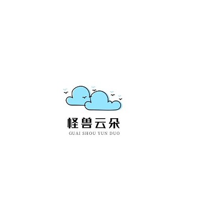 2021图形黑色简约怪兽云朵宣传logo