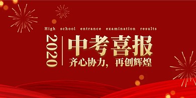 中考线条金红色大气喜报展板