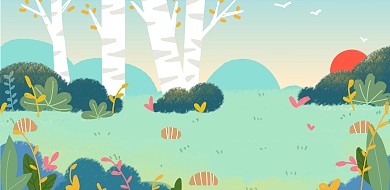 清新简约扁平绿色植物化妆品海报背景