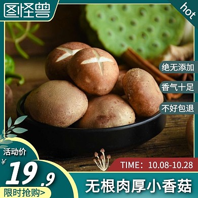 无根肉厚小香菇绿色简约主图直通车