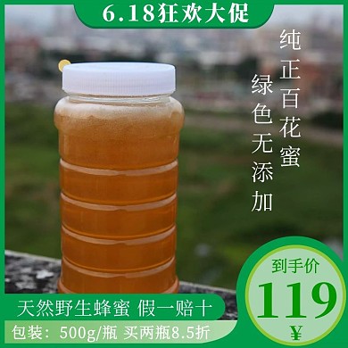 淘宝618蜂蜜主图食品百花蜜绿色直通车
