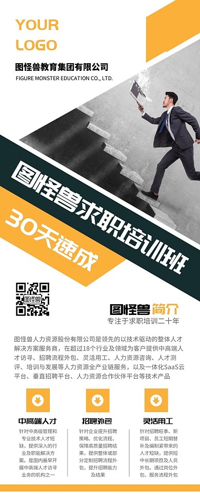 求职培训课程宣传营销长图