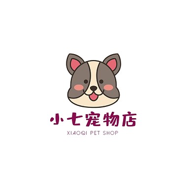 创意卡通可爱宠物店狗猫logo
