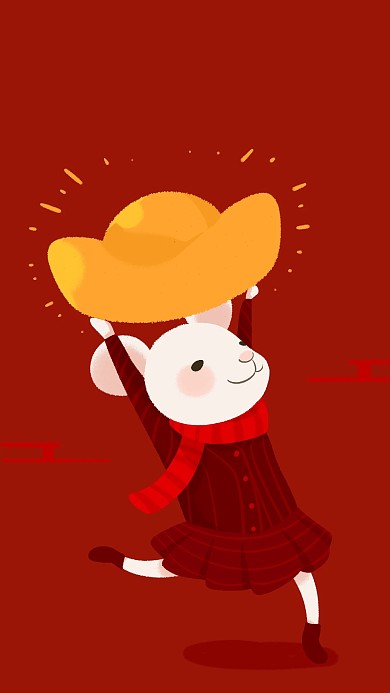 图怪兽原创元素鼠年元宝背景