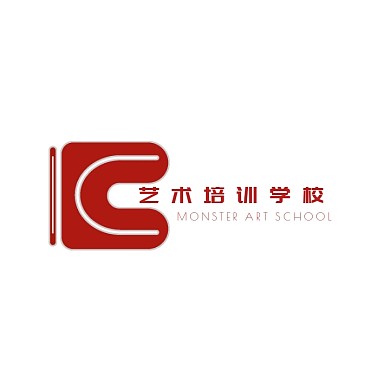 艺术培训学校红色创意logo设计