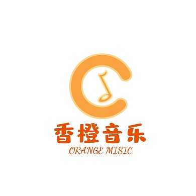香橙音乐休闲娱乐软件橙色logo设计