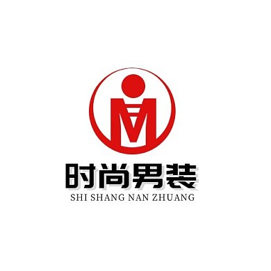 时尚男装店M字人形红黑简约LOGO