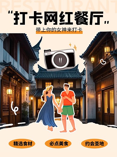 美食探店火锅宣传社交抖音图文封面