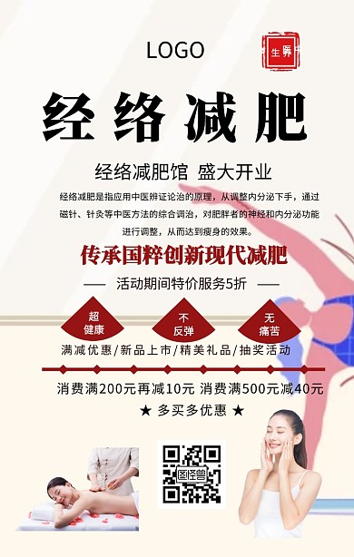 经络减肥手机海报