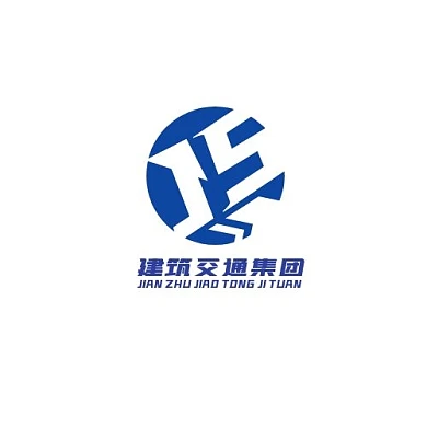 蓝黑色几何简约建筑与交通LOGO