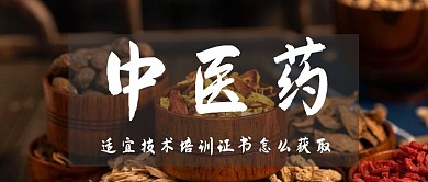 中医药培训证书简约公众号封面