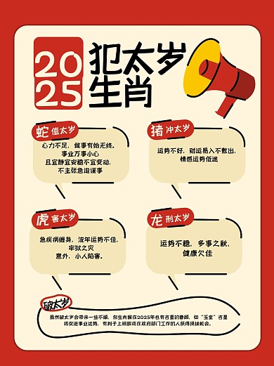 趣味2025蛇年犯太岁小红书内容