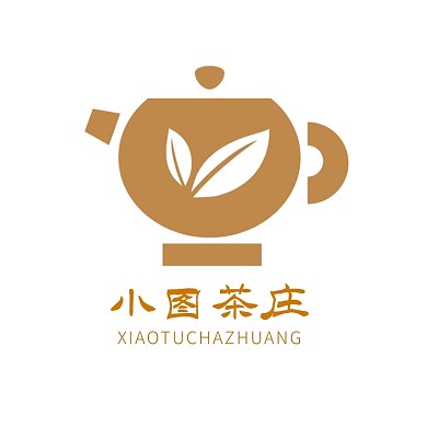 棕色茶壶茶庄品牌LOGO设计